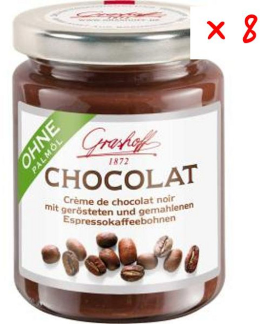 그라쉬오프 초콜릿 크림 드 초콜릿 느와르 위드 에스프레소 커피 빈스, 250g, 8개