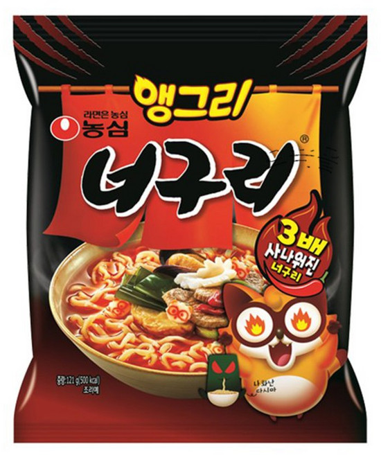 농심 앵그리 너구리 121g, 5개