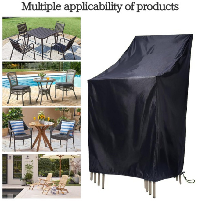 130 크기 맞춤형 야외 정원 가구 커버 파티오 의자 방수 먼지, 02 black, [02] black
