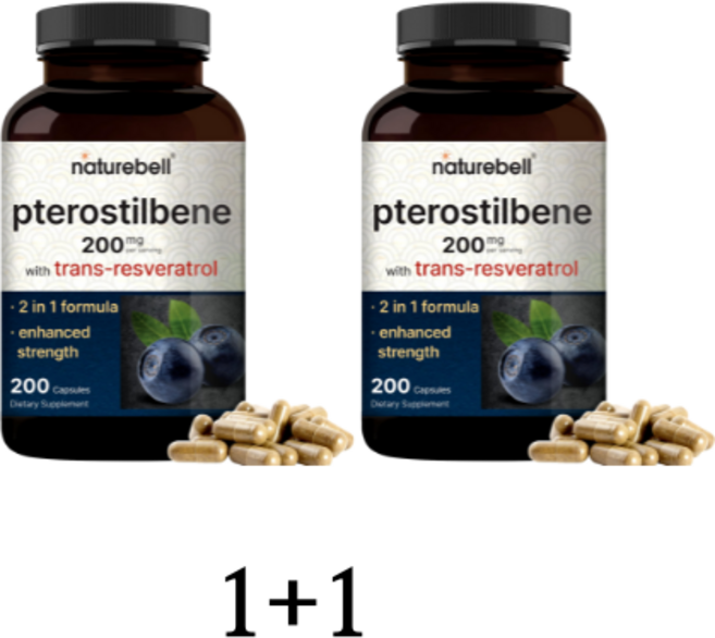 네이처벨 프테로스틸벤 트랜스 레스베라트롤 12주분, 2개, 200정