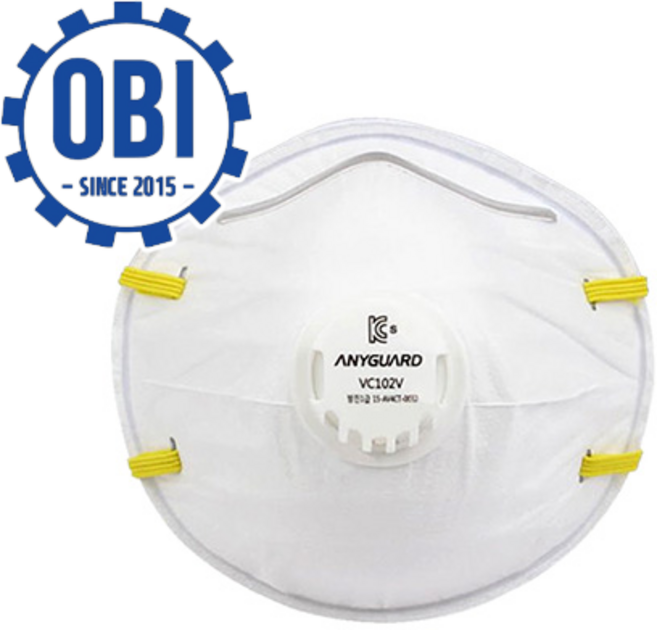 애니가드 방진마스크 1급 VC102V 밸브형 (1박스 10개입), 5개, 혼합색상