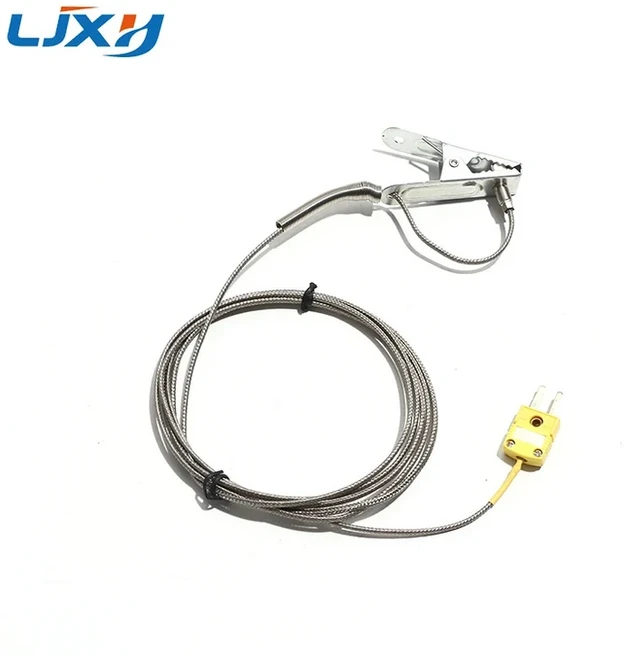LJXH K형 가마 온도 추적기 측정 클램프 열전대 터널 오븐 클립 감지 라인 1M/2M/3M/4M/5M, 04 Cable length 2M, 03 7A Glass fiber