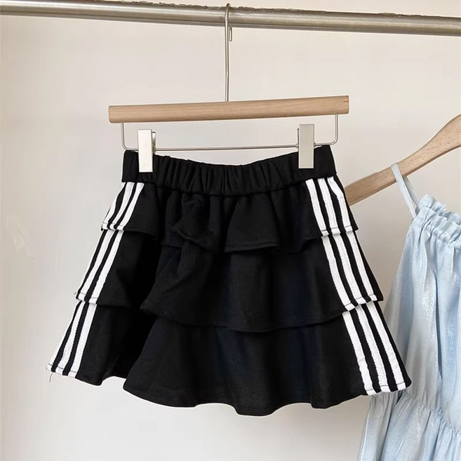 나인클로젯 세줄 3단 캉캉 스포츠 밴딩 미니 스커트
