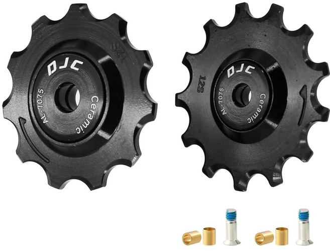 라이벌 포스용 DJC 12s 바이크 세라믹 베어링 풀리 휠 2pc 장력 AXS eTap T형 Di2 11T 12T 13T 14T MTB 로드 리어 디레일러 스램용 시마노용, Black Cap, 11T and 13T