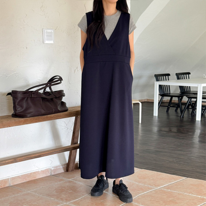 마이쏭 여성 빅사이즈 봄신상 임부복 쉐이드멜빵롱원피스