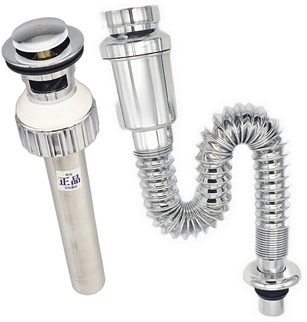 지엔리빙바스 세면대 배수구 부속품 자동폽업 바닥트랩, 1세트