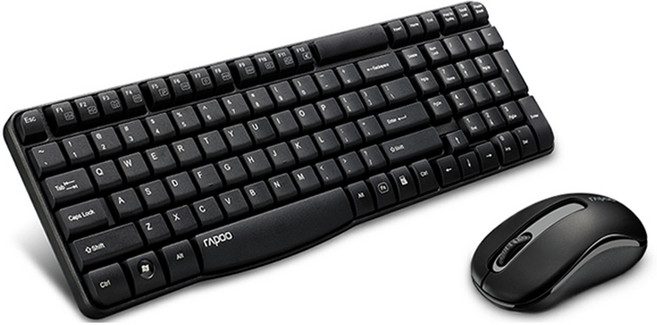 RAPOO雷柏 X1800 S 無線鍵盤滑鼠組 長效壽命 1000 DPI 光電鼠標 無線連接 無線鍵盤 無線滑鼠, 黑色, 主商品, 無線
