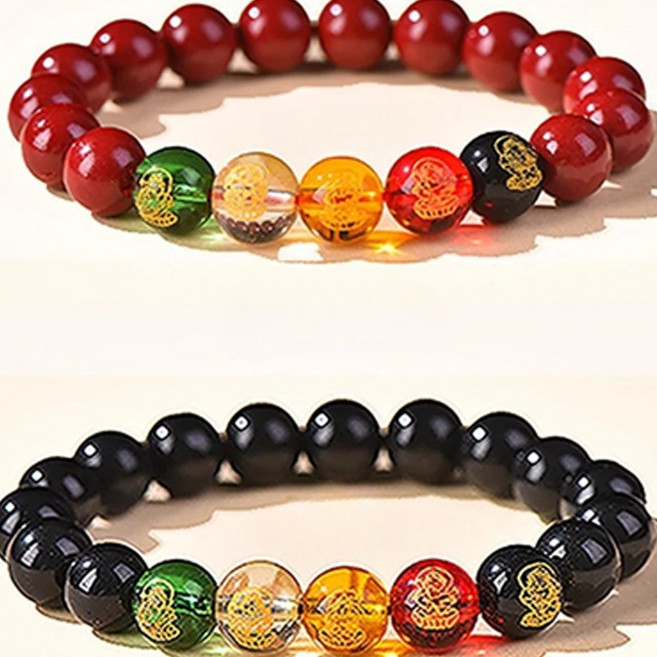 해아다 1+1 오복재신 경면주사 행운팔찌 재물운 소원성취 염주팔찌 LUK-107