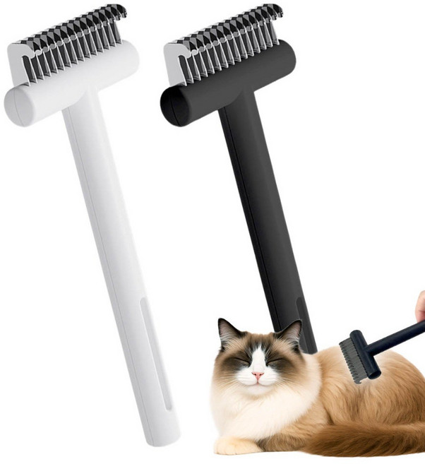 견행묘행 반려동물 엉킨털 제거 빗 죽은털제거 브러쉬, 1개, 블랙