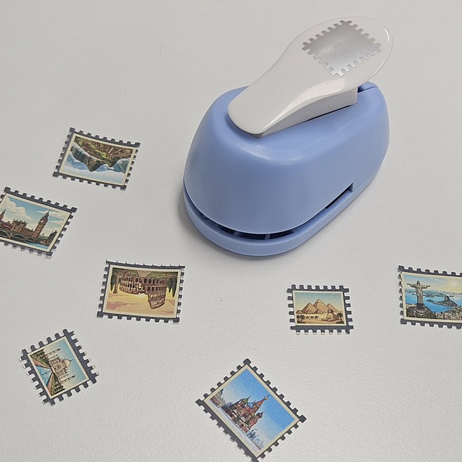 NRM 우표 모양 펀칭기, 1개, 스카이 S