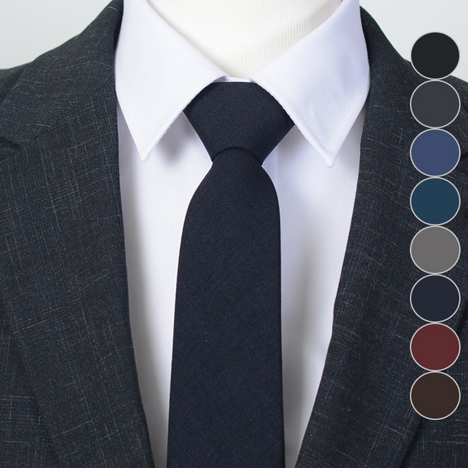 7폭 코튼혼방 자동넥타이 8색상