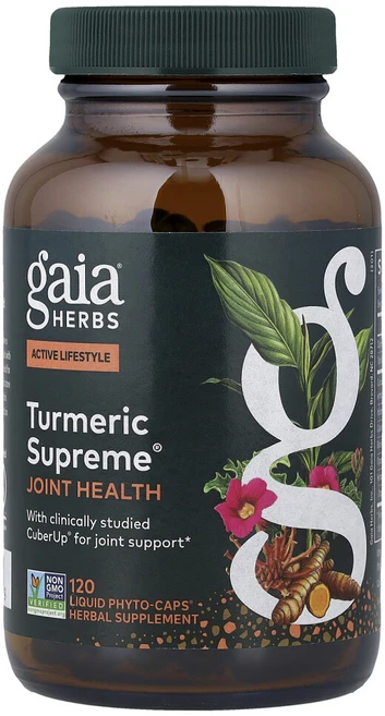 가이아허브 Turmeric Supreme 관절 식물성 액상 파이토 캡슐 120정 - 쿠팡