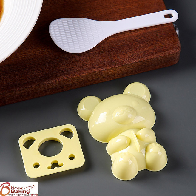 이홈베이킹 주먹밥틀 카레라이스틀 옐로우 4종 택1, 옐로우 곰돌이, 1개