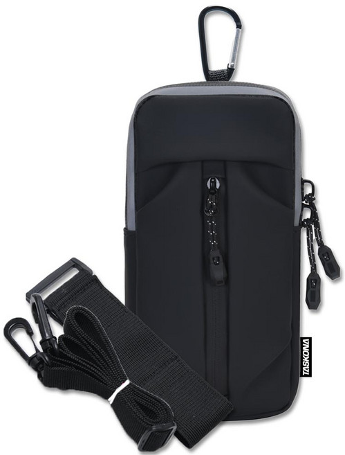 태스코나 올인원 핸드폰 등산 파우치, 블랙