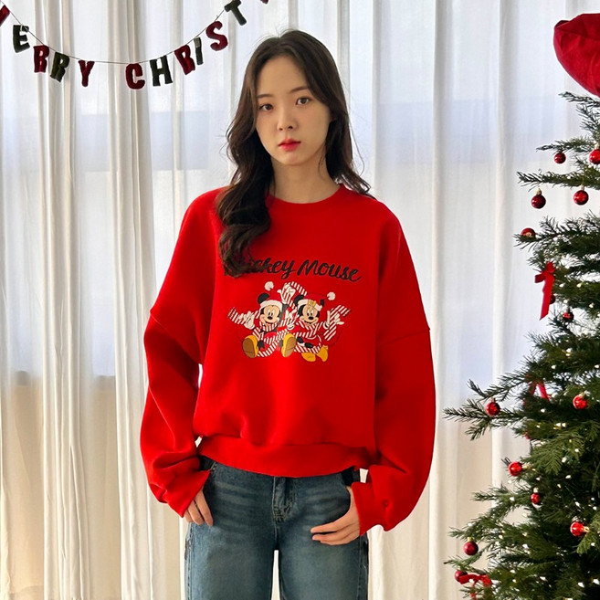 [디즈니 정품] 메리 미키 맨투맨 (양기모) 2color 아이홈