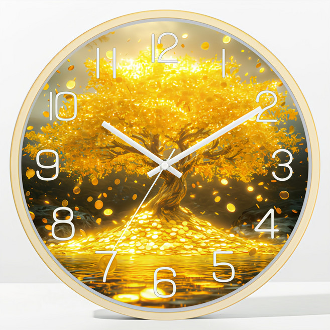 메르헨몬드 무소음 인테리어 벽시계, 황금돈나무04