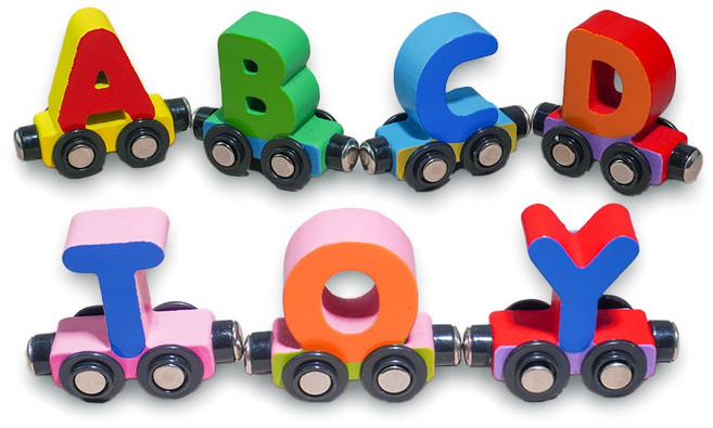 토이토 마그네틱 원목 기차 세트 자석 기차놀이 교구, 알파벳 기차, 1개