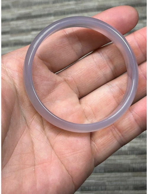 天然冰種放光紫羅蘭蜜玉髓手鐲