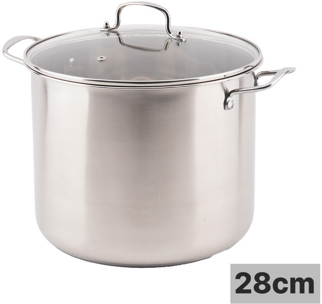 인덕션 스텐 깊은곰솥 육수냄비 큰냄비, 1개, 실버, 28cm