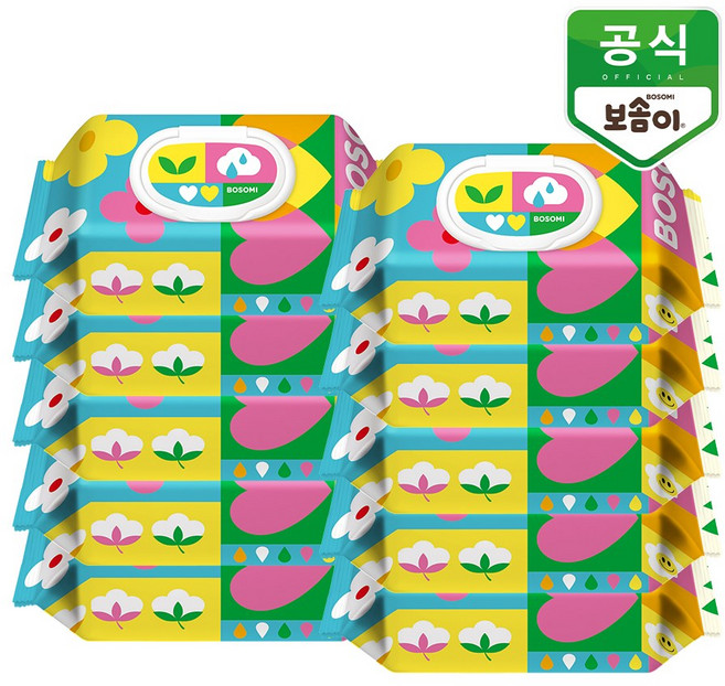 보솜이 펀앤플레이 라이트 아기물티슈 캡형 60매 x 10팩, 10개