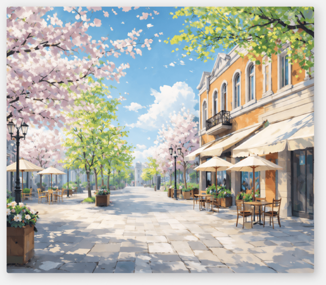 노아갤러리 인테리어 가리개천 대형 패브릭 포스터, 22.햇살 광장