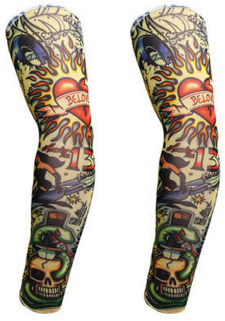 와이지알씨 타투 팔토시 모음 2개 세트 문신 무봉제 자외선 차단 쿨토시 패션, 009번