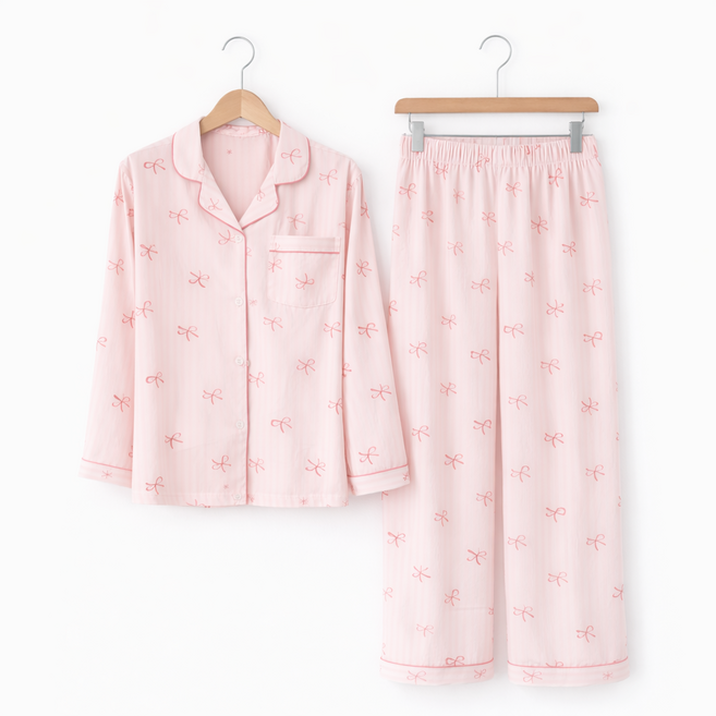 구시브 실내복 파자마 여성 잠옷 세트