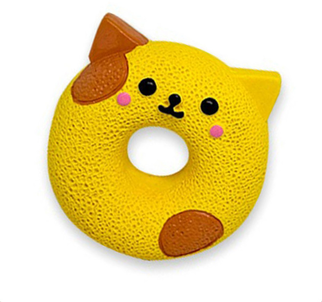 강아지 장난감 천연 라텍스 토이 삑삑이 말랑말랑 도넛 인형, 2개, 도그