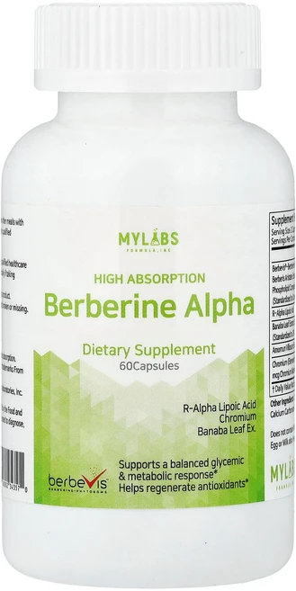 Mylabs Berberine Alpha High Absorption 60 Capsules, Mylabs, Berberine Alpha, High, 1, 60정 - 쿠팡