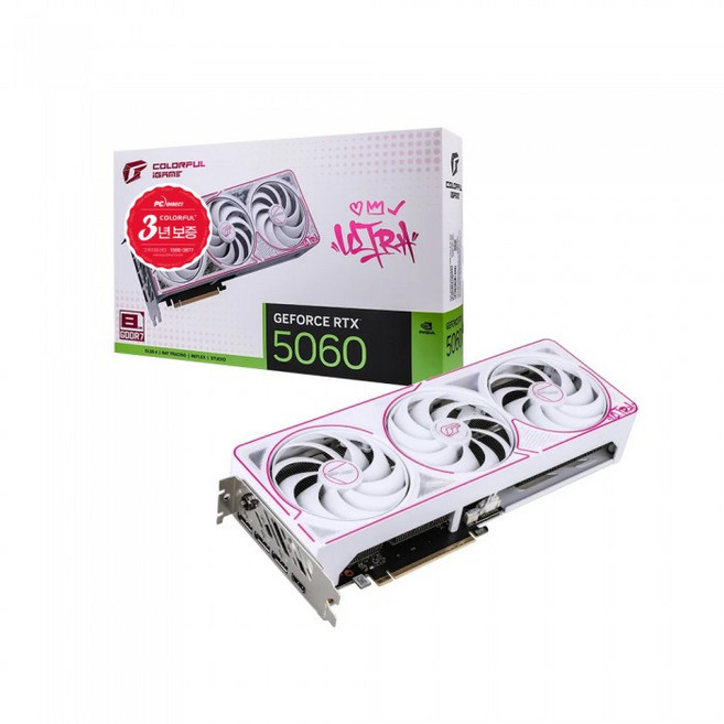 COLORFUL 지포스 RTX 5060 ULTRA OC White D7 8GB 피씨디렉트, Colorful GeForce RTX 5060