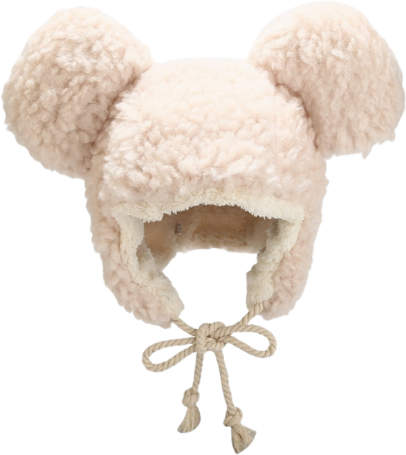 Ogfaour 여성 곰돌이귀 뽀글이 버클 방한모 귀달이 모자 QB12345648909