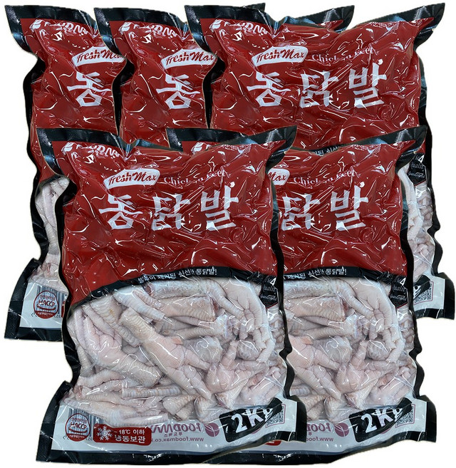 프레쉬맥스 닭발 원료 통닭발 2Kg, 5개