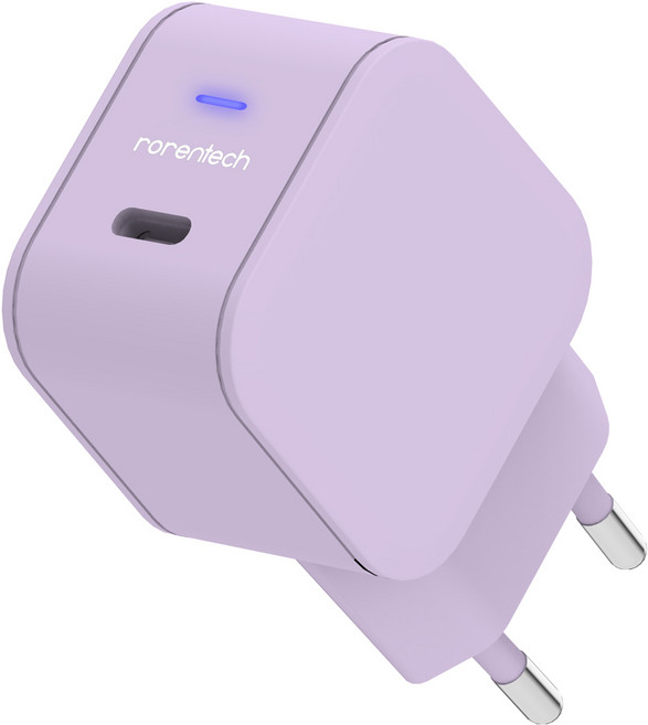 로랜텍 파스텔 갤럭시 아이폰 호환 초고속 충전기, 퍼플, 1개