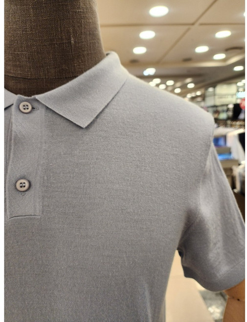 NC불광점 레노마 # 고 퀼리트 카라 울100% 버튼형 T에리 반팔 니트 RLUSW1-001-LP LB