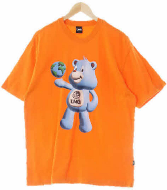 엘엠씨 6244 lmc 오렌지 프린팅 면 로고캐릭터반팔티 [L] 수지네 구제