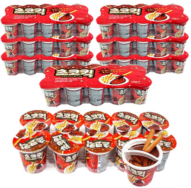 초코킥 찍어먹는 과자 한정행사 80개(15gx80개) 어린이집 유치원 학교 교회 간식 선물, 15g, 80개