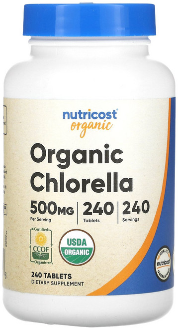 Nutricost 유기농 클로렐라 500mg 240정 Nutricost (뉴트리코스트), 1개