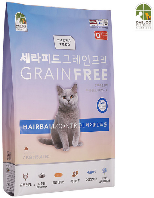 세라피드 고양이 그레인프리 기능성 사료, 헤어볼, 7kg, 1개