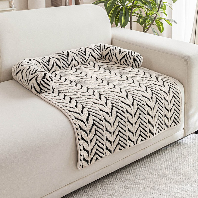 POMTOR 사계절 논슬립 푹신한 편안한 반려동물 쇼파 매트 방석 쿠션 강아지방석, 1개, 블랙