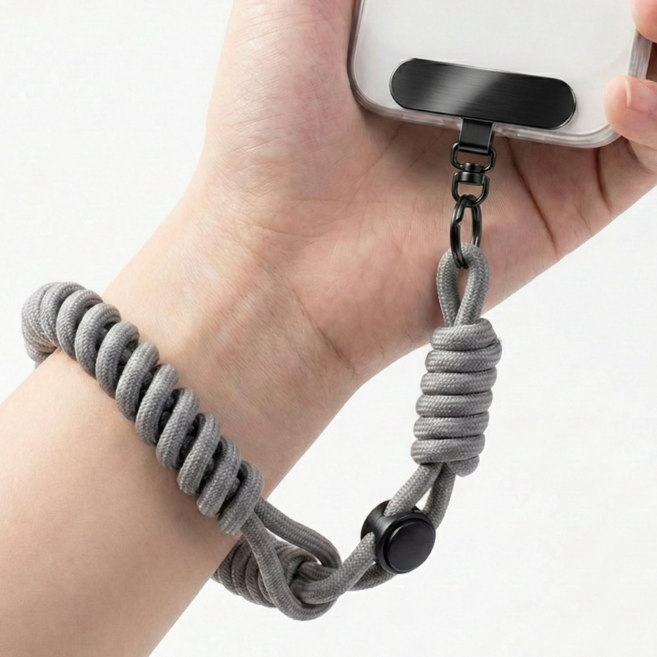 빌픽 유럽여행 소매치기 방지 핸드폰 손목스트랩, 라이트그레이, 1개