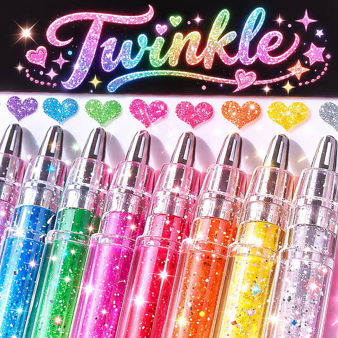 말랑킷 글리터 반짝이 젤펜 메탈 볼펜 24색 다꾸, 1세트