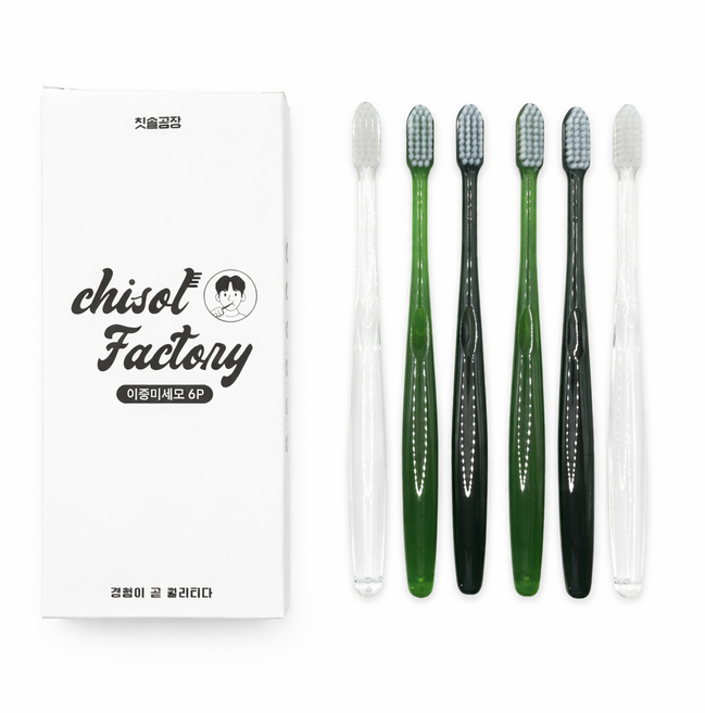 칫솔공장 치과용 이중미세모 대한민국 국내생산 직접제조 공식판매처 가정용 선물용 집들이용 레저 여행용 11P 6P, 1세트, 6개입