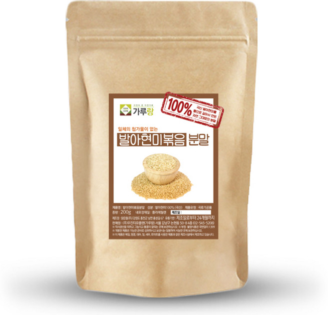 가루랑 v 100% 국산 발아현미분말(볶음) 선식 200g, 1개