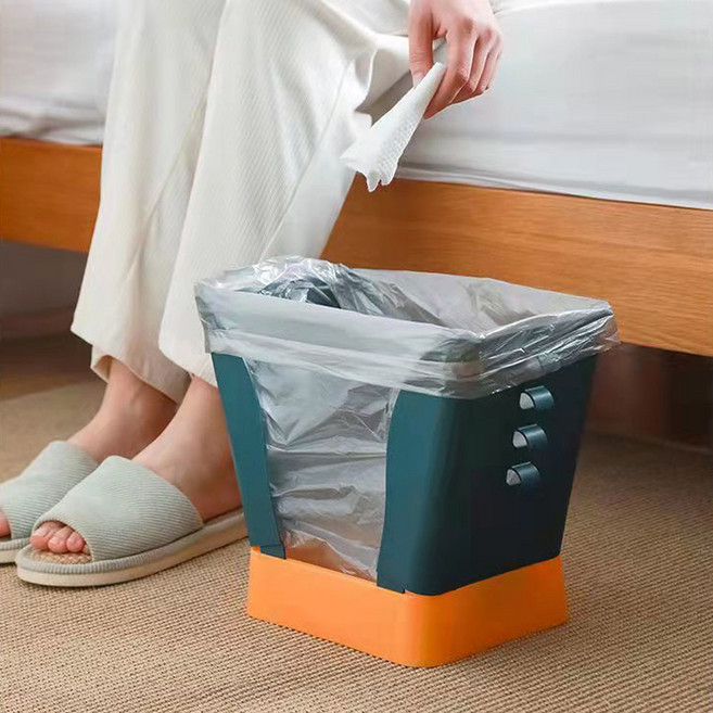 봉투 걸이 휴지통 쓰레기 비닐 조절가능 봉지 가정용 통 지원 랙 브래킷 접는 거실 화장실 사무실 학교쓰레기통 틈새/정직한사람들, 화이트