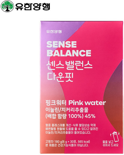 센스밸런스 다운핏 30포(180g) 핑크워터 이눌린 치커리추출물 식이섬유 함유 식후 혈당상승 억제, 30개, 6g