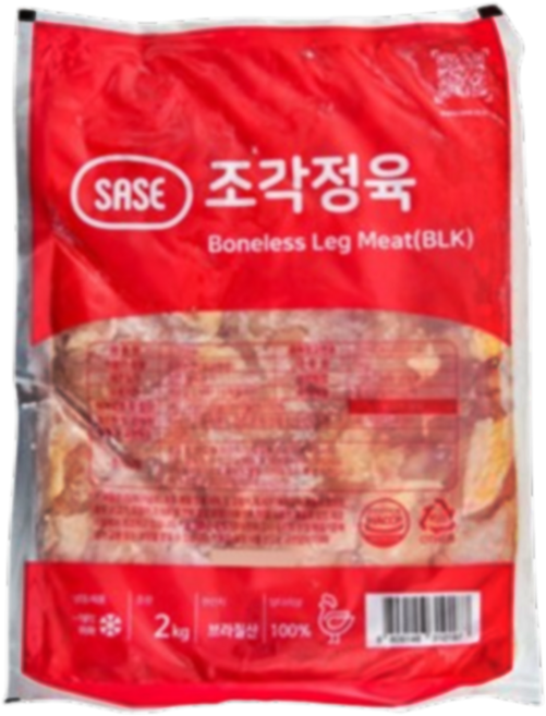 브라질산정육 2kg팩 60개 대량 - 닭 다리살 요리 에어프라이어 정육 조각 수입, 8개
