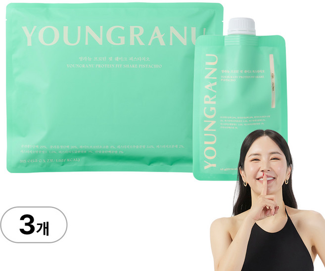 영라뉴 프로틴 핏 쉐이크 피스타치오, 3세트, 315g