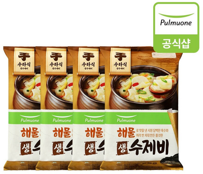 풀무원 해물생수제비367g 4개(8인), 없음, 4개, 367g