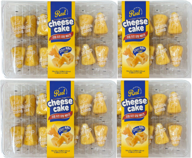 키즈웰 리얼 치즈 모양 케이크, 780g, 4개