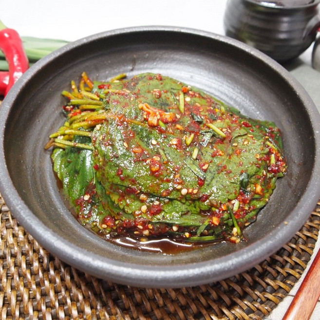 생깻잎김치 생깻잎지 깻잎겉절이 깻잎무침 간장절임 깻닢김치, 1개, 300g